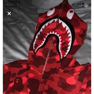 Red bape shark hoodie fire piece🔥